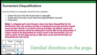 Golfstat Disqualifications of Teams Players in Round [upl. by Sualakcin]