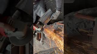 Sanding the Cleaver Handle Pin  Blacksmith Job shorts automobile [upl. by Aletha]