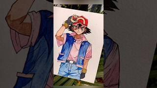 Ash Ketchum💫 shorts satysfying pokemon watercolor [upl. by Wallford]