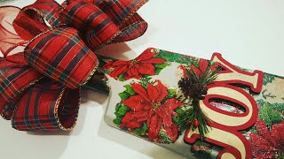 UPCYCLED CUTTING BOARD  MOD PODGE NAPKINS  CHRISTMAS CRAFTS [upl. by Ofilia]