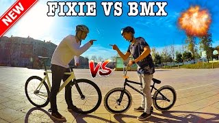 BMX vs FIXIE  PRIMEROS TRUCOS CON FIXIE [upl. by Ocirema]