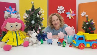 Nicole verkauft Weihnachtsbäume und Christbaumschmuck  Spielspaß mit Peppa Wutz und Smarta [upl. by Barri]