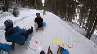 Bad Hindelang Rodeln 😱😎😣  blaue Piste mit Speed Anzeige [upl. by Olraced]