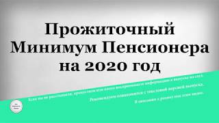 Прожиточный Минимум Пенсионера на 2020 год [upl. by Ahtram773]