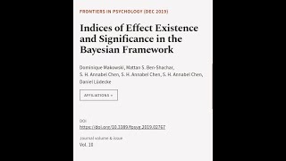 Indices of Effect Existence and Significance in the Bayesian Framework  RTCLTV [upl. by Vivia515]