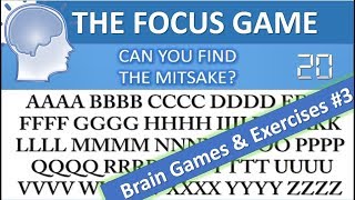 Brain Games amp Exercises 3 The Focus Game  Brain Exercises to Make you Smarter amp Improve Focus [upl. by Nnylkoorb]