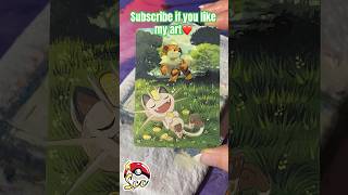 Growlithe and Meowth💚pokemon meowth growlithe pokemongo pokemoncards anime art videogames [upl. by Nomolas]