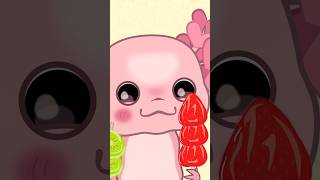 CUTE and CRUNCHY ASMR eating animation axolotl asmr [upl. by Ilram]