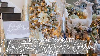 EASY amp BEAUTIFUL ✨ Decorate your staircase for Christmas  A Braxton Christmas Countdown howto [upl. by Aneed89]