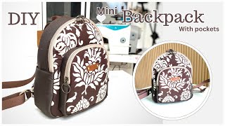 Idea To Make Mini Backpack With Pockets  Idea To Sew a Mini Backpack With Pockets [upl. by Harifaz]