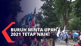 Demo Tolak UU Omnibus Law sekaligus Upah Buruh 2021 [upl. by Siraf435]