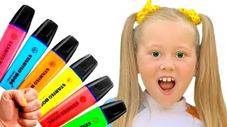 Eva Pretends play with Magic Pen Preschool toddler learn color [upl. by Ahcas]