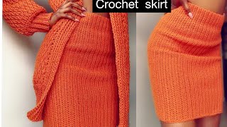 Crochet Pencil Skirt  Crochet Fitting Skirt All Sizes [upl. by Budde]