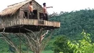 os índios construindo sua casa como construir casa dos índios casa em cima da árvore casa de árvore [upl. by Busby583]