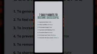 7 daily habits to become successful  motivation  spoken english  personality development english [upl. by Natan]