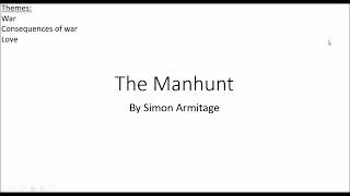 The Manhunt Simon Armitage Analysis Revision 91 GCSE English Literature Poetry [upl. by Ritch]