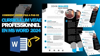 Comment réaliser un meilleur CV professionnel en ms word en 2024 [upl. by Onil693]