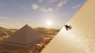 Sliding down a massive pyramid in Assassins Creed Origins [upl. by Helbonnah]