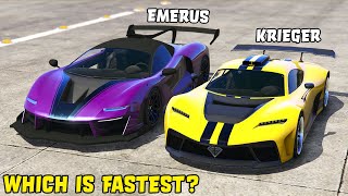 GTA 5  BENEFACTOR KRIEGER vs PROGEN EMERUS  Which is Fastest [upl. by Atirak]