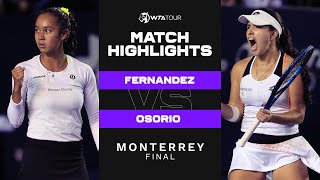 Leylah Fernandez vs Camila Osorio  2022 Monterrey Final  WTA Match Highlights [upl. by Elime648]