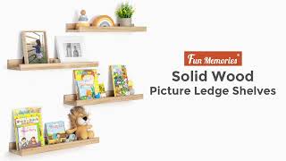 Fun Memories® 512quot Deep Picture Ledge Floating Shelves with Lip for Nursery BooksampToys [upl. by Giarg767]