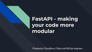 FastAPI  making your code more modular [upl. by Odirfliw]