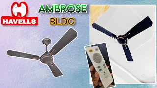 Havells Ambrose BLDC Motor Ceiling Fan  Remote Controlled Ceiling Fan  Best BLDC Fan [upl. by Joannes]