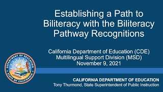 Path to Biliteracy November 9 2021 [upl. by Gyatt]