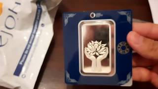 Unboxing MMTC PAMP lotus Silver Ingot CoinBar100 gm from ejohricom Experience [upl. by Ylecic607]