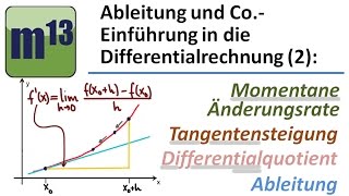 Ableitung  momentane Änderungsrate  Differentialquotient Tangentensteigung [upl. by Leigh449]