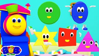 Five Little Shapes Song amp Cartoon Video for Kids by Bob The Train [upl. by Dierdre]