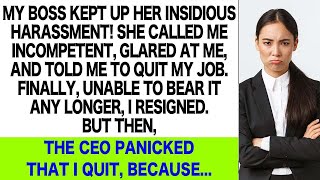 My Boss Glared at Me amp Pressured Me to Quit Calling Me Incompetent But the CEO Panicked Sinc [upl. by Natica]