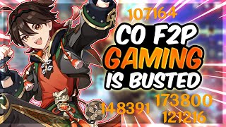 100k Plunges C0 F2P Gaming Is Amazing Genshin Impact Showcase [upl. by Neerroc]