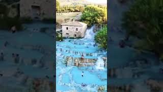 SATURNIA HOT SPRINGS IN ITALY  Natural Baths Of Tuscany travel trip explore [upl. by Ehcsrop]