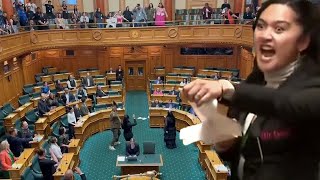 New Zealand Stunning Resistance Protest MPs Perform Maori Haka Against A Controversial Bill [upl. by Aisekal]