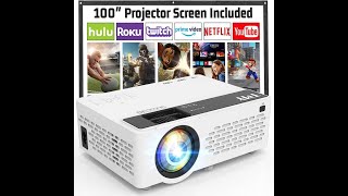 TMY Projector 8500 Lumen with 100 Inch Projector Screen [upl. by Eirojram61]