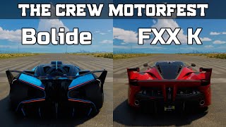 The Crew Motorfest  Bugatti Bolide vs Ferrari FXX K  Drag Race [upl. by Hyacinthia]