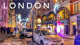 Central London Walk at Christmas🎄 London Christmas Lights Tour 🎄 London Christmas Market 4K HDR [upl. by Reinke774]