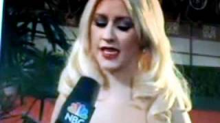 Christina Aguilera short interview golden globes 2011 [upl. by Havot]