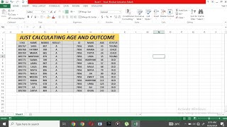 how to calculate age and outcome in Microsoft Excel [upl. by Calvin]