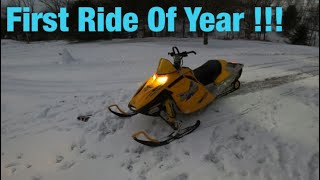 First Start And Ride For The Year Ski Doo 800 snow snowfall snowmobile skidoo coldstart [upl. by Huskamp]