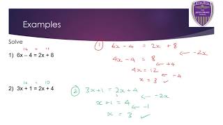 225 Year 9 Scheme 2 Algebra Solving equations with unknowns on both sides [upl. by Retxab317]