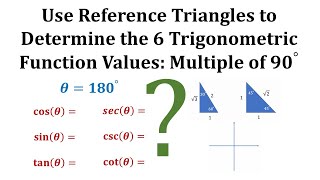 Determine 6 Trig Function Values Using a Reference Triangle 180 Degrees Mult of 90 [upl. by Flanna204]