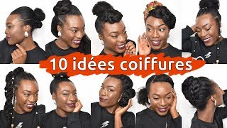 10 COIFFURES SIMPLES amp RAPIDES sur cheveux crépus courts milong [upl. by Adoh476]