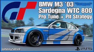 Gran Turismo 7  BMW M3 03 Pro Tune  Sardegna WTC 800  P65B44Z4 Swap [upl. by Aracot]