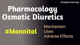 OSMOTIC DIURETICS  MANNITOL  Mechanism Uses Adverse Effects [upl. by Adama365]