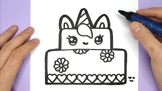 How to Draw a Cute Unicorn Cake  Happy Drawings Unicorn  By Rizzo Chris [upl. by Aifas]