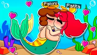 PatOni y Patita SIRENA SE BESAN EN EL MAR 😍💋 en MINECRAFT [upl. by Stier]