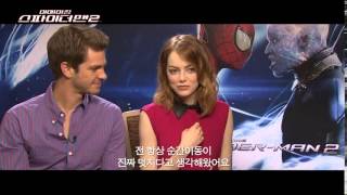 Andrew Garfield Emma Stone and Jamie Foxx Interview 2014 [upl. by Relluf123]