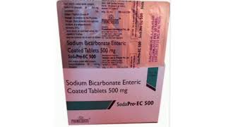 Soda Pro EC 500 Tablets Sodium Bicarbonate Enteric Coated Tablets 500 mg [upl. by Llehcim]